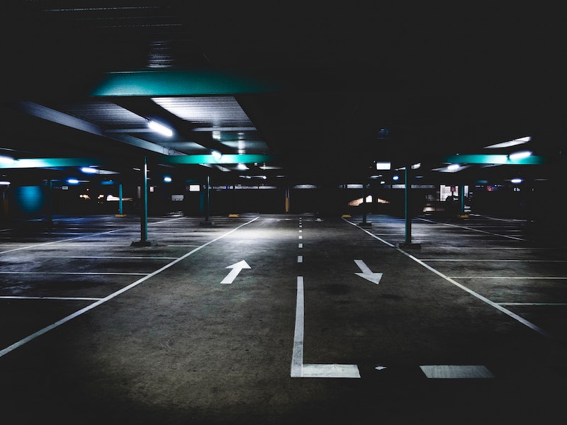 An empty car park