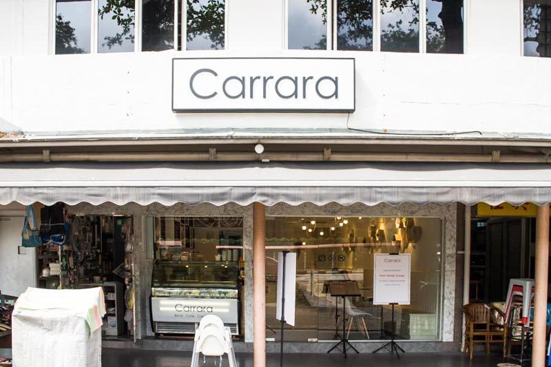 The exterior of Carrara Cafe