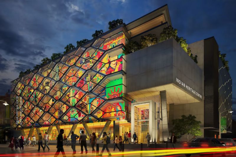 The exterior of Singapore's Indian Heritage Centre